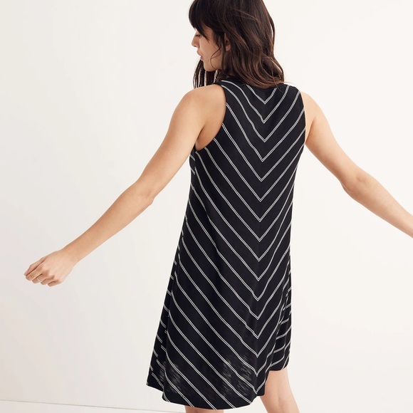 Madewell Highpoint Tank Dress in True Black Hosta Stripe - Picture 2 of 6